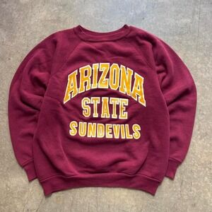 Vintage 80's Discuss Athletic Raglan Cut Arizona State University ASU Crewneck